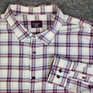 UNTUCKit Baron Wrinkle Free Button Up Shirt Men's 3XL XXXL Red Plaid Long Sleeve